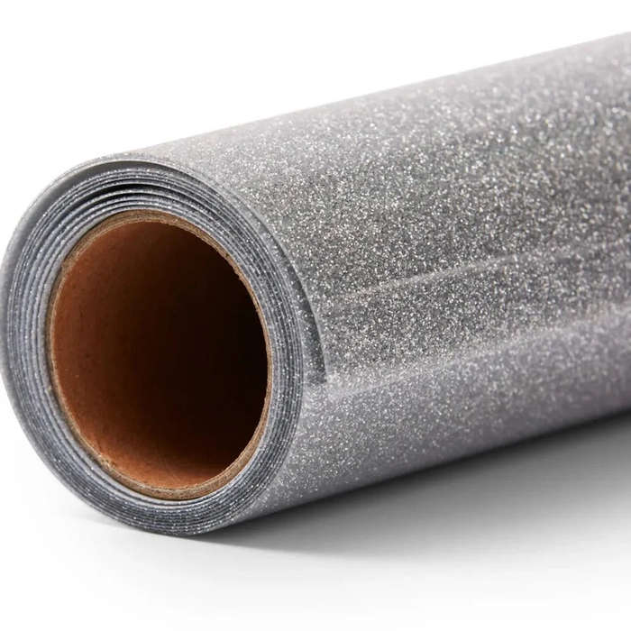 Cricut CC 2009351 Silver Glitter Iron-On Heat Transfer Vinyl Roll  5 ft