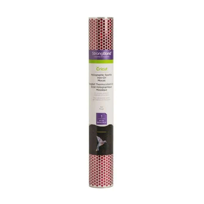 Cricut Holographic Sparkle Iron-On Red  Mosaic Circles 30 x 60 cm