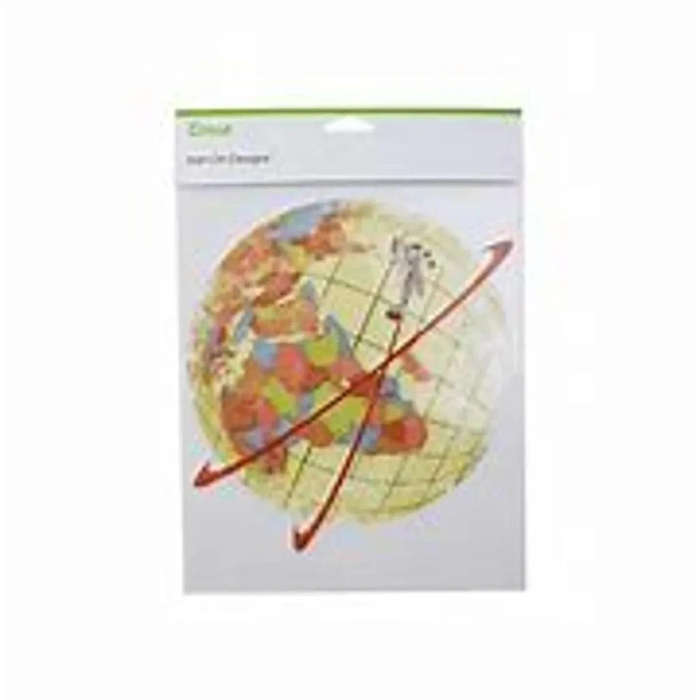 Cricut Iron-On Designs Globe Color 21.5x30cm  Travel-Ready Heat Transfer