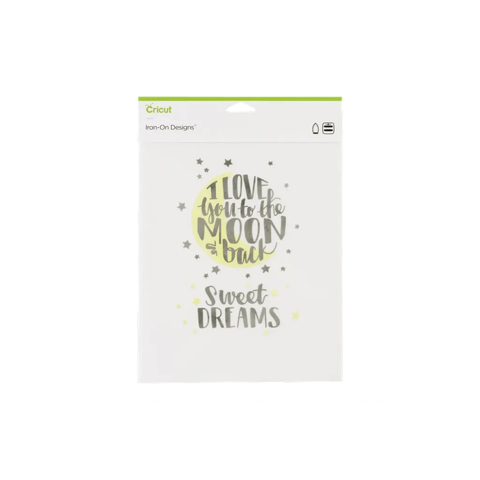 Cricut Iron-On Designs Love You To The Moon 21.5x30cm  Celestial Heat Transfer