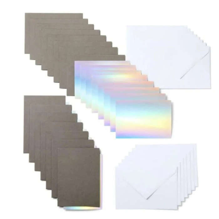 Cricut Joy Insert Cards A1 15 Pack  Gray, Silver & Holographic