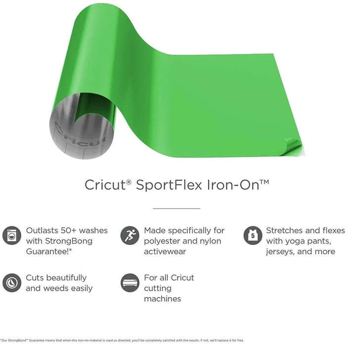 Cricut SportFlex Iron-On Green Apple Roll 30cm x 60cm