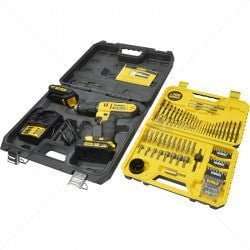 DeWalt Hammer Drill Driver Kit 18VDC XR Li-ion Incl 100pc Dril bit set Part No: TL120