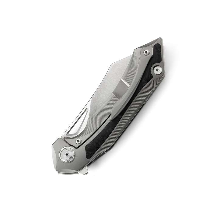 BESTECH KASTA BT1909A Titanium and Marble Carbon Fiber Inlay Handle: 3.46" M390 Knife