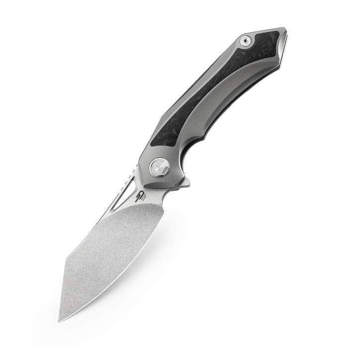 BESTECH KASTA BT1909A Titanium and Marble Carbon Fiber Inlay Handle: 3.46" M390 Knife