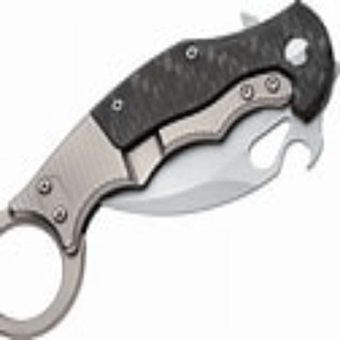FOX KARAMBIT FRAME LOCK WITH CARBON FIBRE HANDLE BEAD BLASTED Knife FX-599TICS