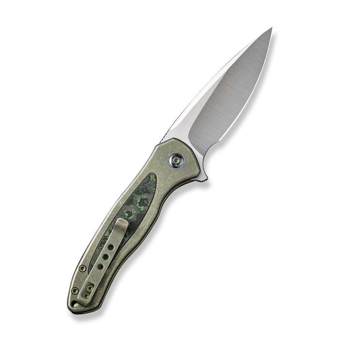 WEKNIFE Button Lock Kitefin Flipper Knife Titanium & FatCarbon Fiber Handle (3.22" CPM 20CV Blade...