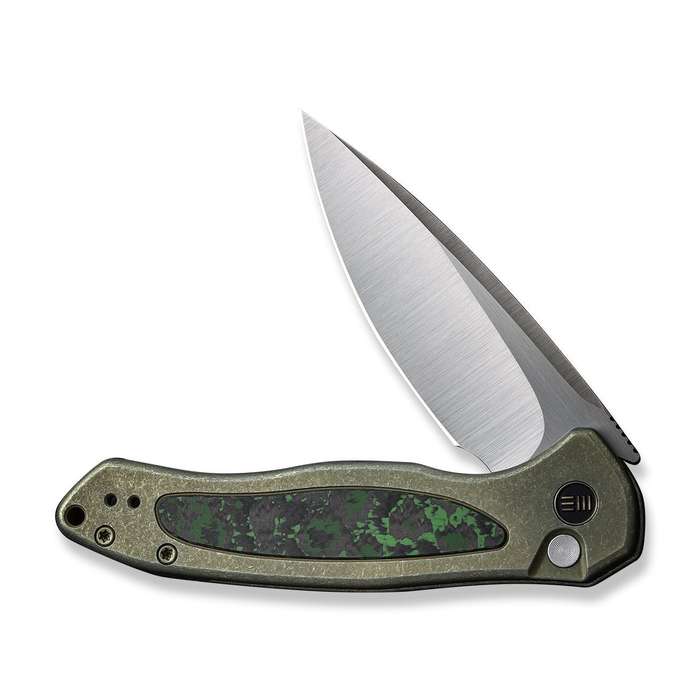 WEKNIFE Button Lock Kitefin Flipper Knife Titanium & FatCarbon Fiber Handle (3.22" CPM 20CV Blade...