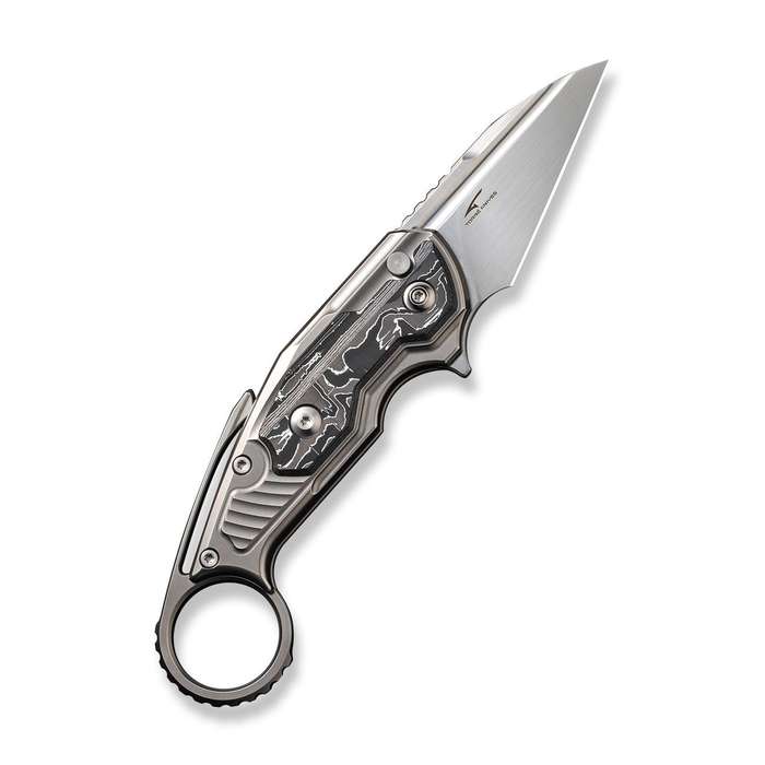 WEKNIFE Yardbird Flipper & Button Lock Knife Titanium & Carbon Fiber Handle (2.44" CPM 20CV Blade...