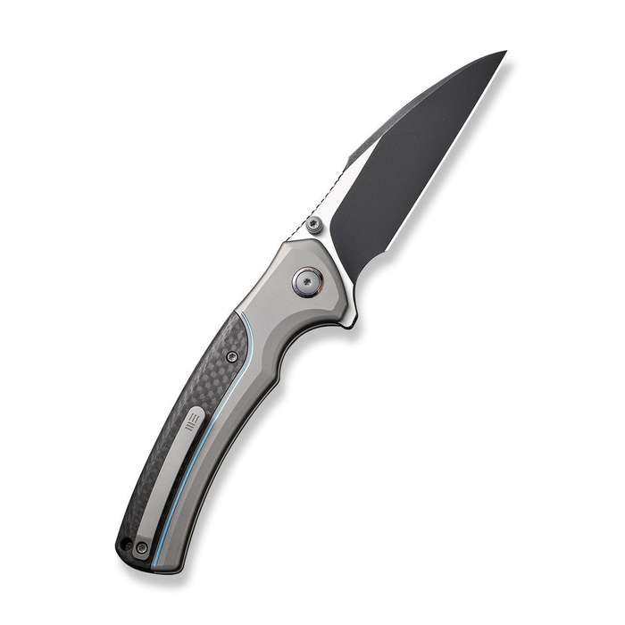 WEKNIFE Ziffius Flipper & Thumb Stud & Button Lock Knife Titanium & Carbon Fiber Handle (3.7" CPM...