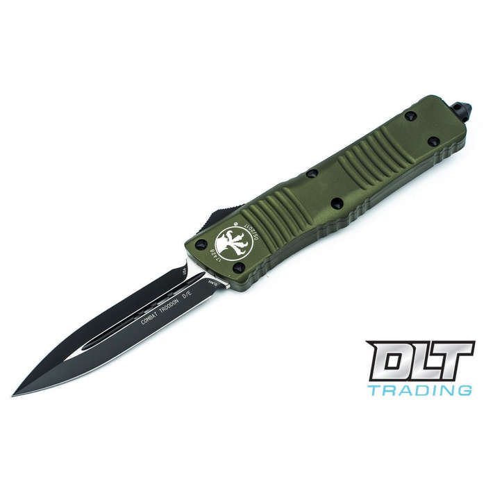 Microtech 142-1OD Combat Troodon D/E - OD Green Handle - Black Blade