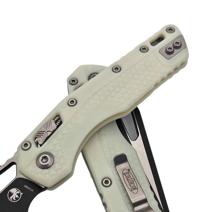 Microtech MSI Ram-Lok S/E Tri-Grip White Polymer Black Blade w/Bead Blast HW 210T-1PMWH