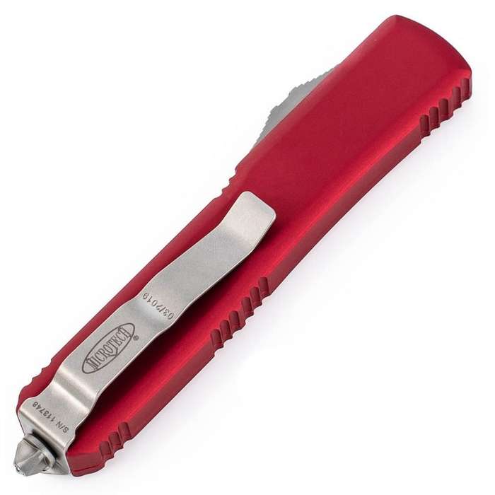 Microtech Ultratech D/E Red Stonewash 122-10RD