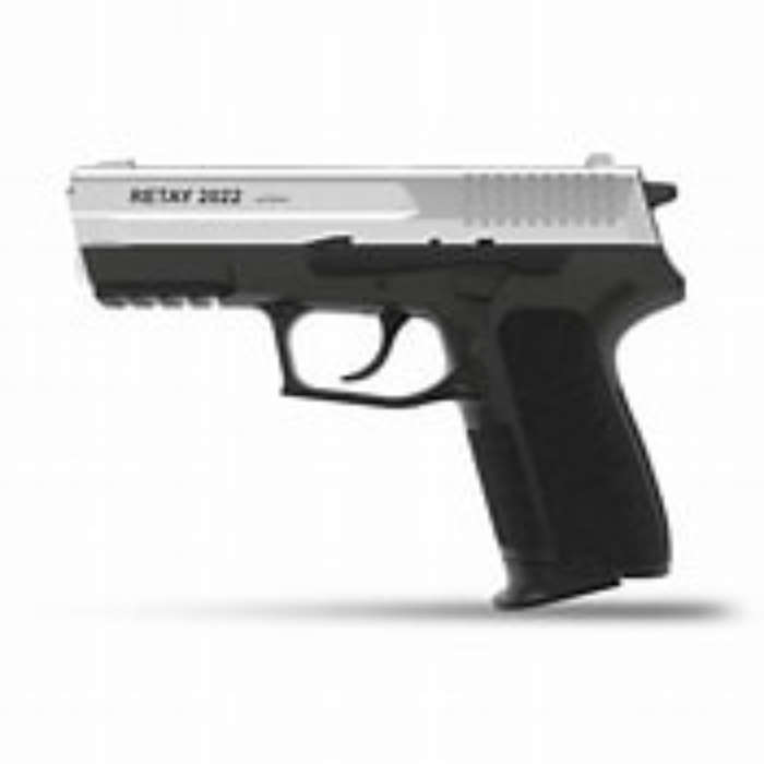 Retay X1 Shiny Chrome Blank/Pepper Gun (Semi Auto|14+1|9mm PAK)
