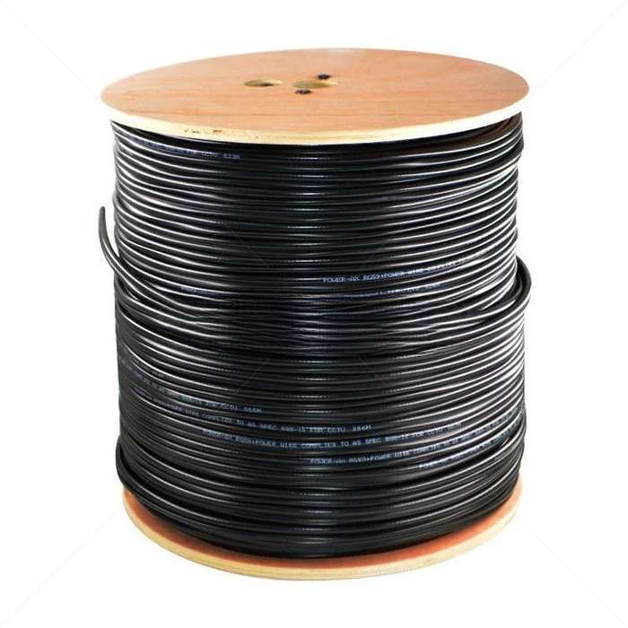 RG59 Coaxial Cable with Power  300m White | 75 Ohm