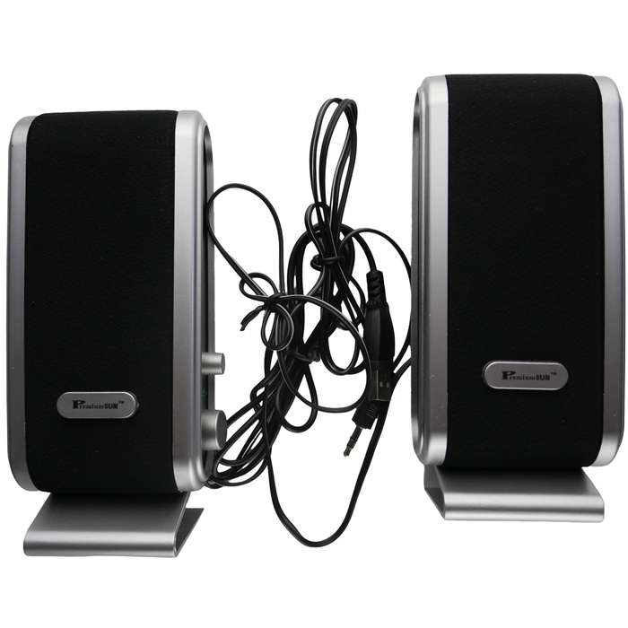 Unique USB Multimedia Speakers Black & Silver  Compact, USB Powered Sound