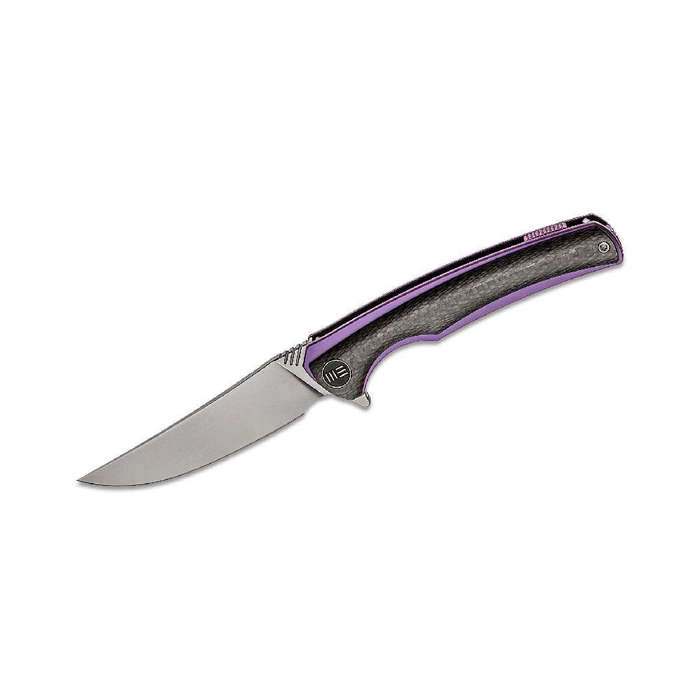 WE 704CF-A Purple TI Liner with CF Handle Polished Bead Blast Knife