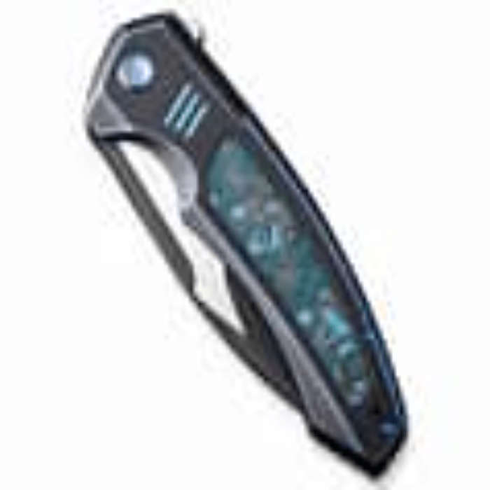 WE Hyperactive Blue / Black Titanium Handle With Arctic Storm Fat Carbon Fiber Inlay Black Stonew...