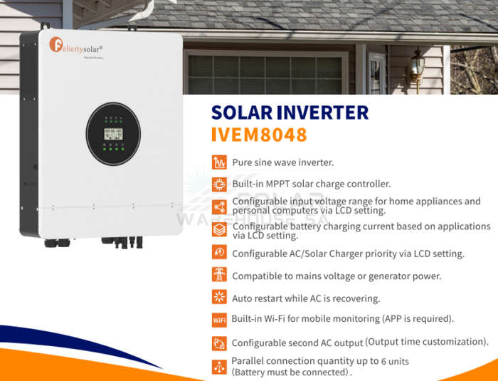 Felicity Solar 8Kw 48V Inverter Single Phase off Grid Solar Inverter