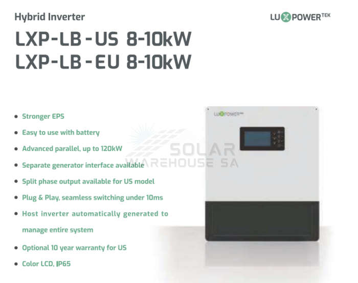 Luxpower Solar Hybrid Inverter LXP 10Kwh 48v