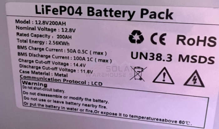 Tobo 12v 200AH 2.56kWh Lithium Battery LifeP04 Battery(Wall Mount)