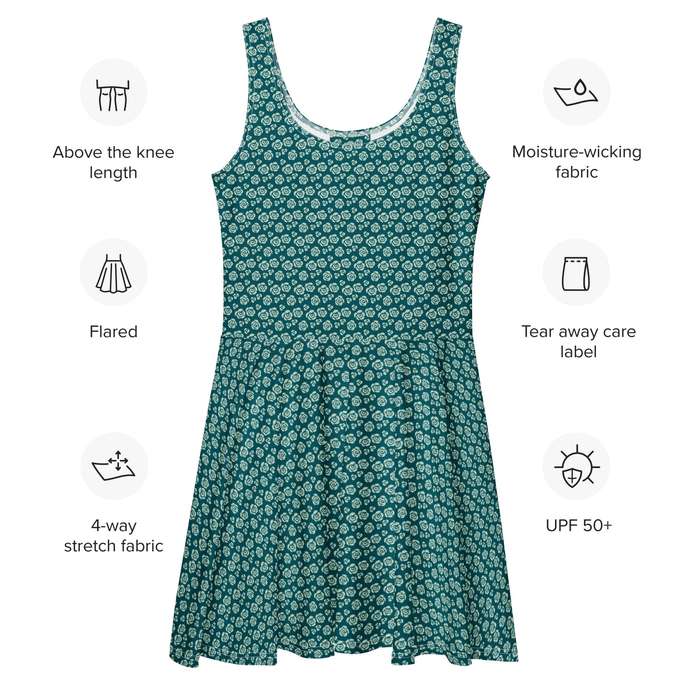 Sherpa Blue Floral Skater Dress