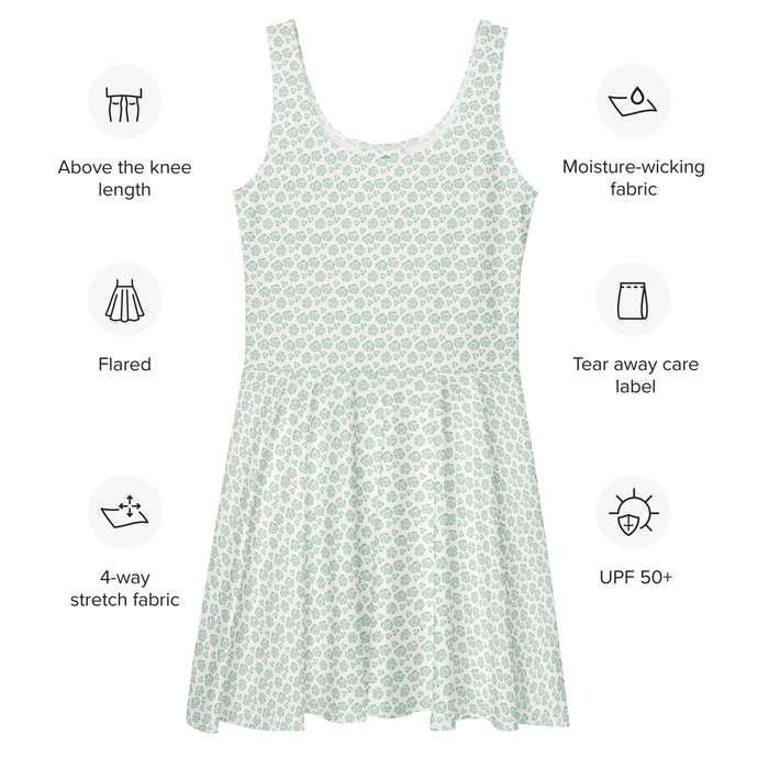White Floral Skater Dress