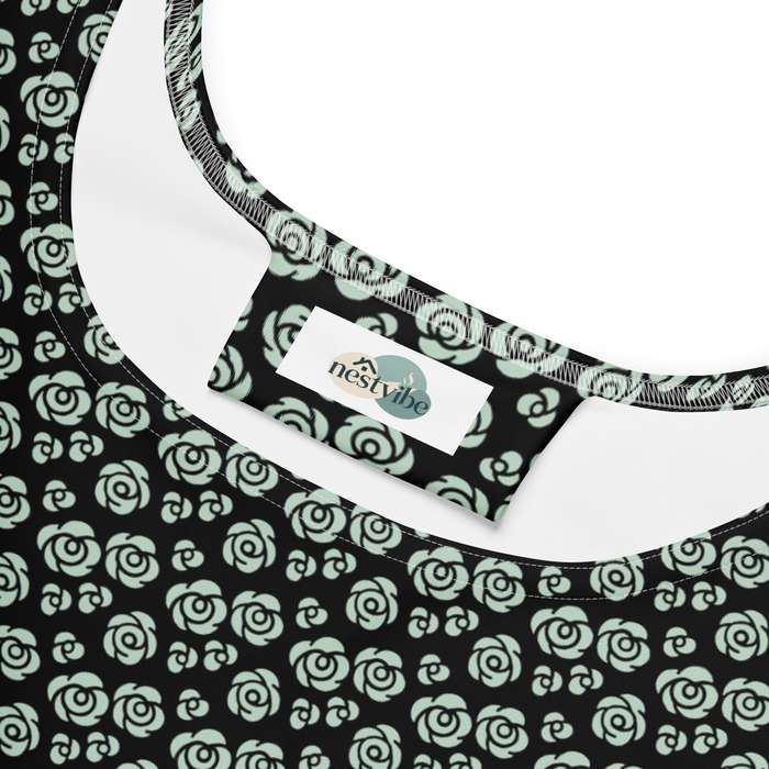 Black Floral Skater Dress