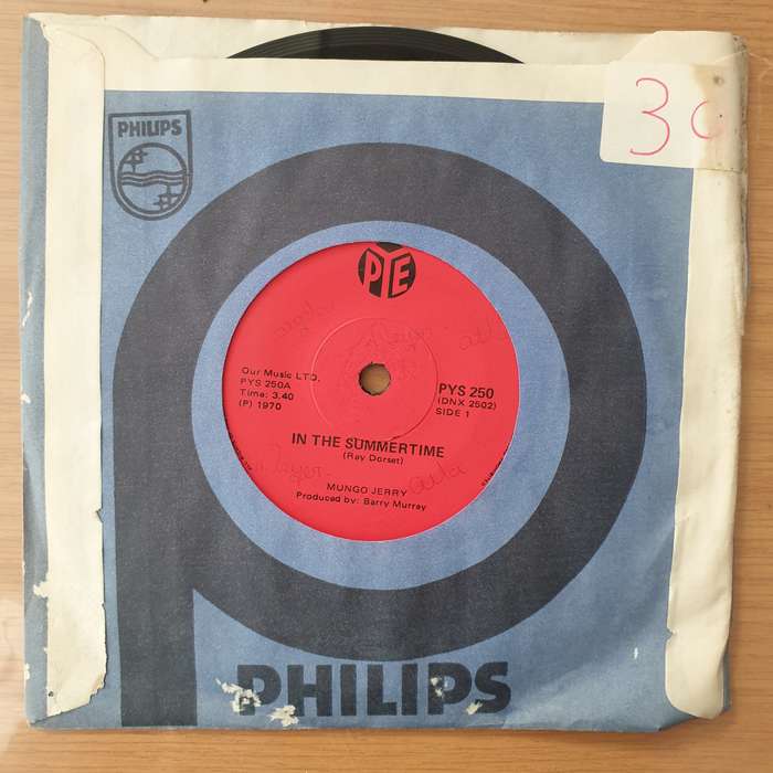Mungo Jerry - In the Summertime - Vinyl 7" Record - Very-Good+ Quality (VG+) (Aryeh)