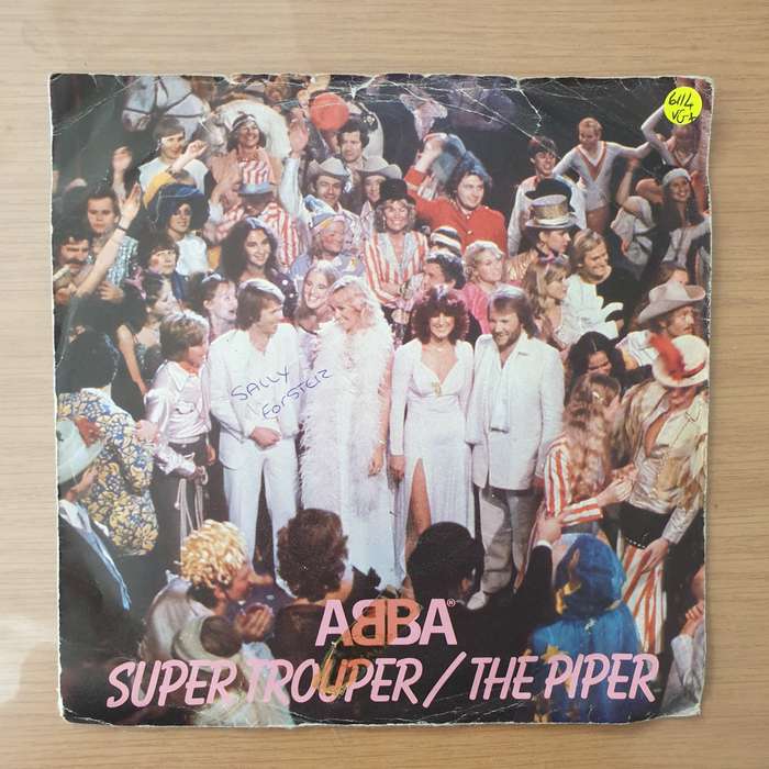 ABBA  Super Trouper / The Piper - Vinyl 7" Record - Very-Good+ Quality (VG+) (Aryeh)