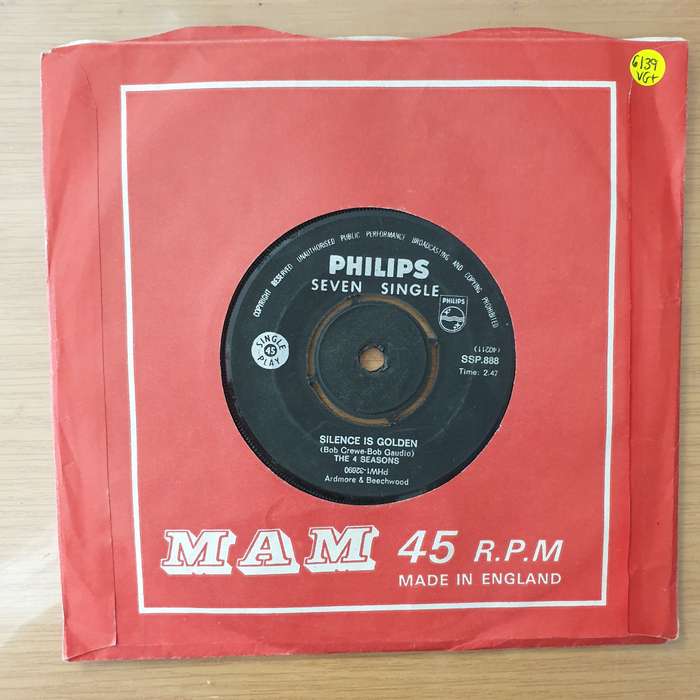 The Four Seasons  Rag Doll / Silence Is Golden - Vinyl 7" Record - Very-Good+ Quality (VG+) (v...
