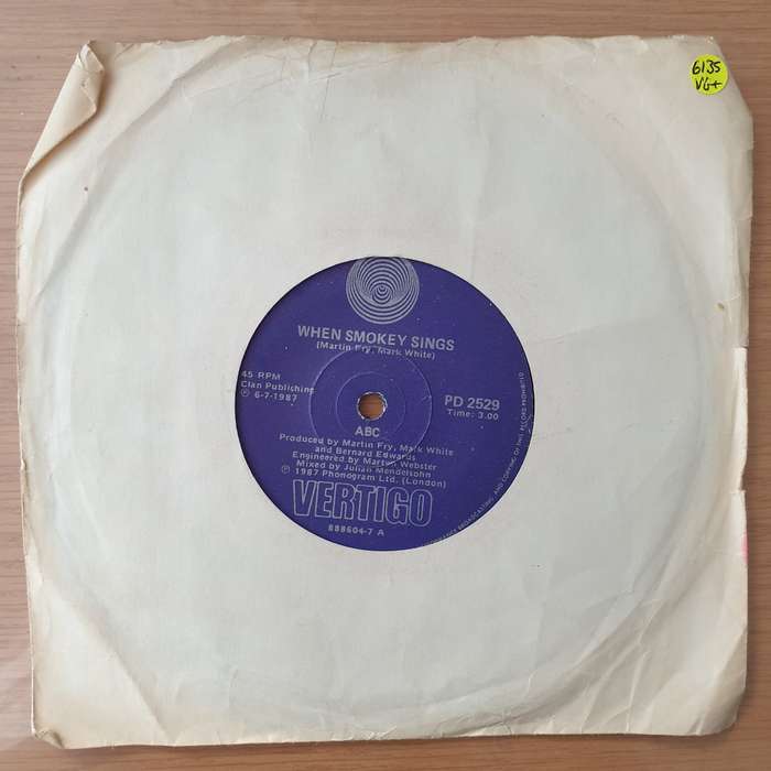ABC  When Smokey Sings - Vinyl 7" Record - Very-Good+ Quality (VG+) (verygoodplus7)