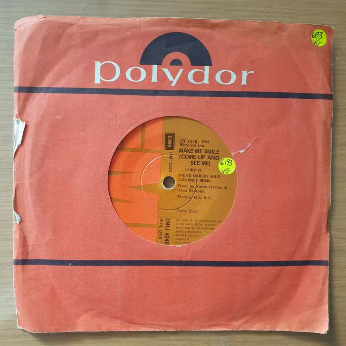 Steve Harley And Cockney Rebel  Make Me Smile (Come Up And See Me) - Vinyl 7" Record - Very-Go...