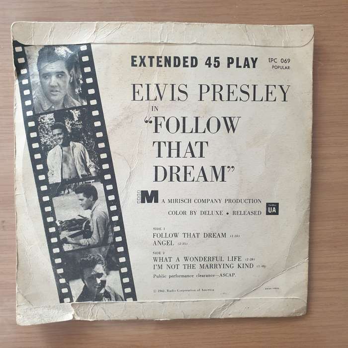 Elvis Presley  Follow That Dream - Vinyl 7" Record - Very-Good+ Quality (VG+) (verygoodplus7)
