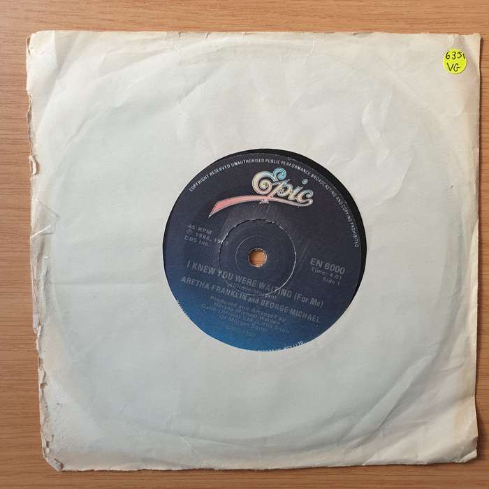 Aretha Franklin & George Michael  I Knew You Were Waiting (For Me) - Vinyl 7" Record - Very-Go...