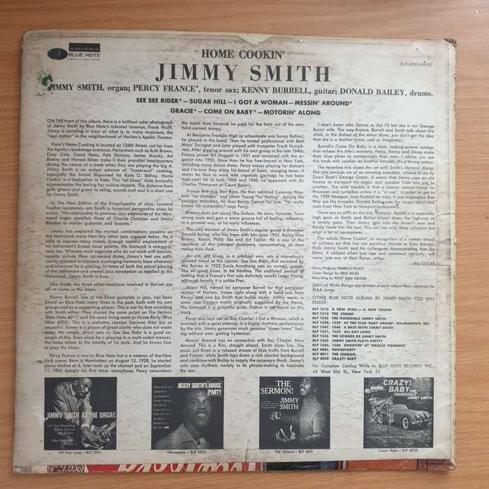 Jimmy Smith - The Incredible Jimmy Smith  Home Cookin' - Vinyl LP Record - Good Quality (G) (G...