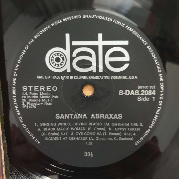 Santana  Abraxas - Vinyl LP Record - Very-Good+ Quality (VG+) (verygoodplus)