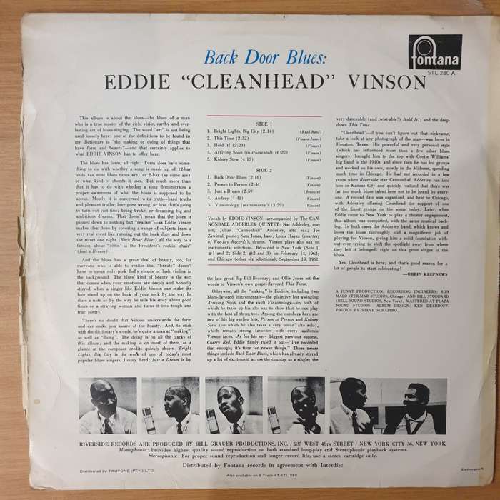Eddie "Cleanhead" Vinson  Back Door Blues - Vinyl LP Record - Very-Good Quality (VG) (verry)