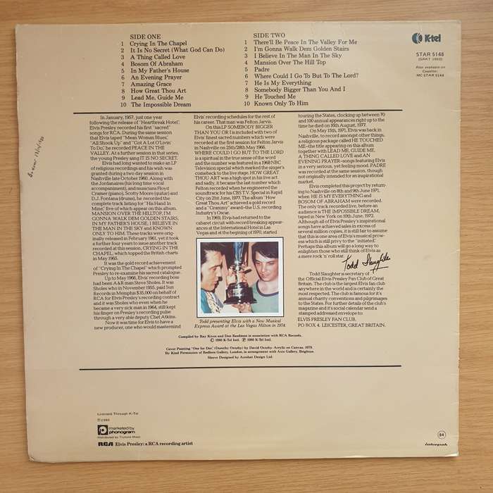 Elvis Presley  Inspirations - Vinyl LP Record - Very-Good+ Quality (VG+)