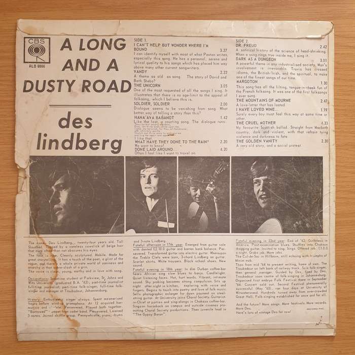Des Lindberg  A Long And A Dusty Road - Vinyl LP Record - Very-Good Quality (VG) (verry)