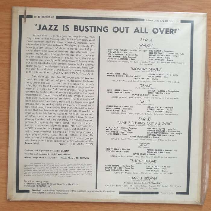 Jazz Is Busting Out All Over  Vinyl LP Record - Very-Good+ Quality (VG+) (verygoodplus)