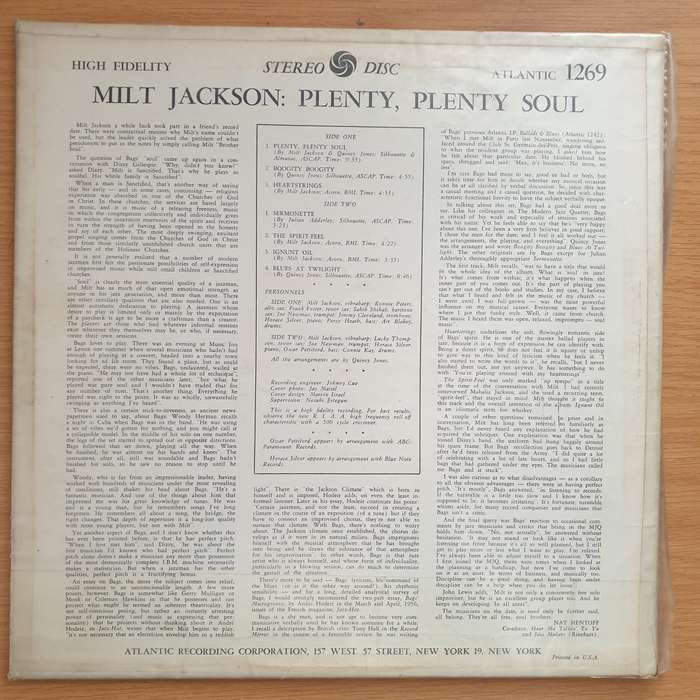 Milt Jackson  Plenty, Plenty Soul - Vinyl LP Record - Very-Good Quality (VG) (verry)