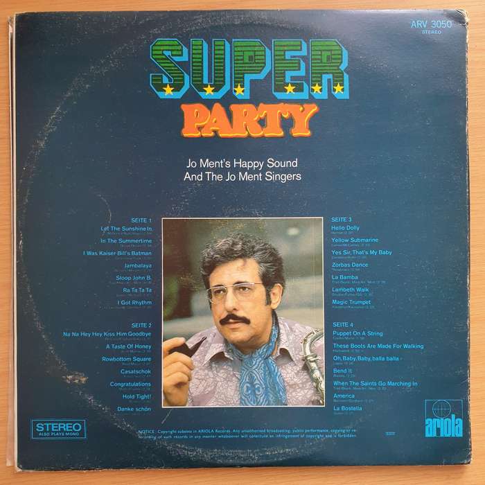Super-Party - Jo Ment's Happy Sound And The Jo Ment-Singers  Vinyl LP Record - Very-Good+ Qual...