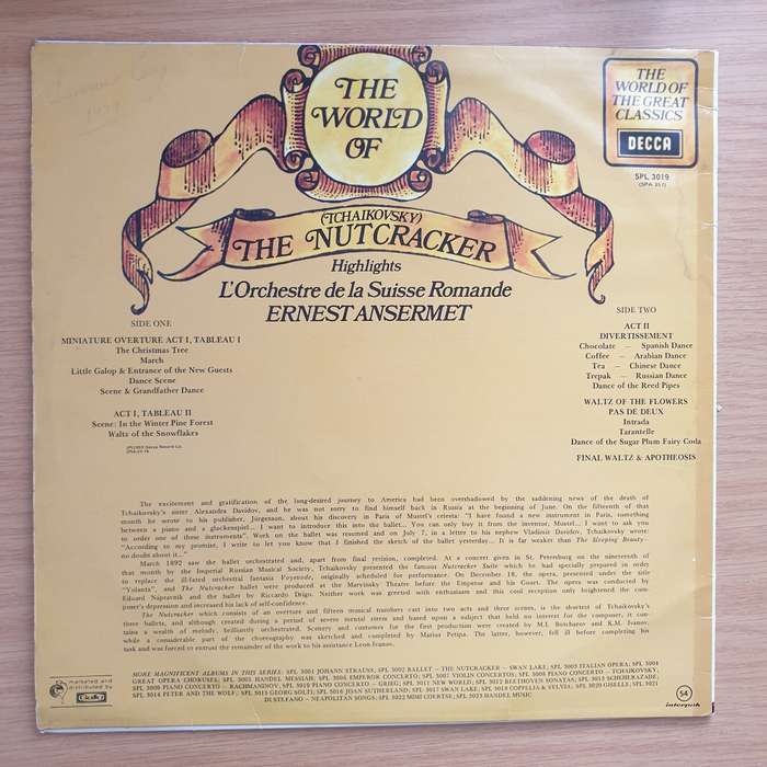 Tchaikovsky - The World of the Nutcracker  Vinyl LP Record - Very-Good+ Quality (VG+) (verygoo...