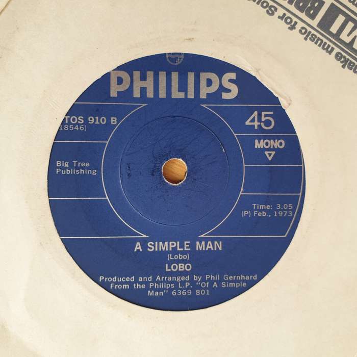 Lobo  A Simple Man - Vinyl 7" Record - Very-Good+ Quality (VG+) (verygoodplus7)