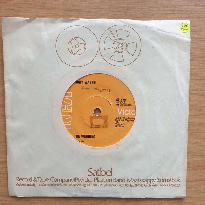Jody Wayne  The Wedding - Vinyl 7" Record - Very-Good+ Quality (VG+) (verygoodplus7)