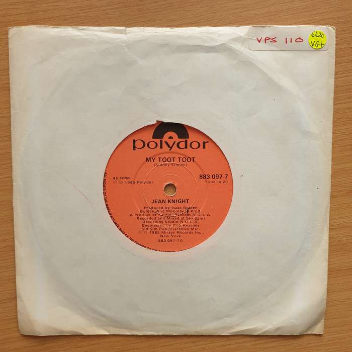 Jean Knight  My Toot Toot - Vinyl 7" Record - Very-Good+ Quality (VG+) (verygoodplus7)