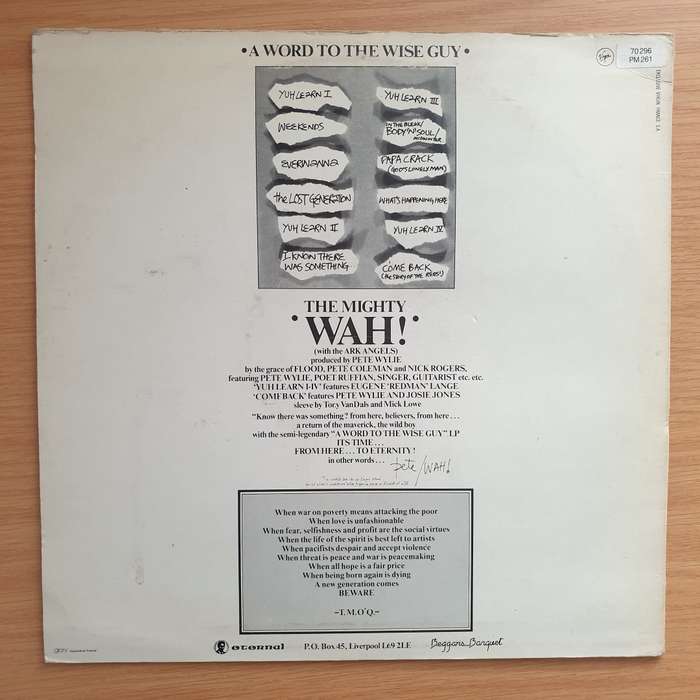 The Mighty Wah!  A Word To The Wise Guy - Vinyl LP Record - Very-Good+ Quality (VG+)