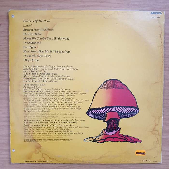 The Allman Brothers Band  Brothers Of The Road - Vinyl LP Record - Very-Good+ Quality (VG+)