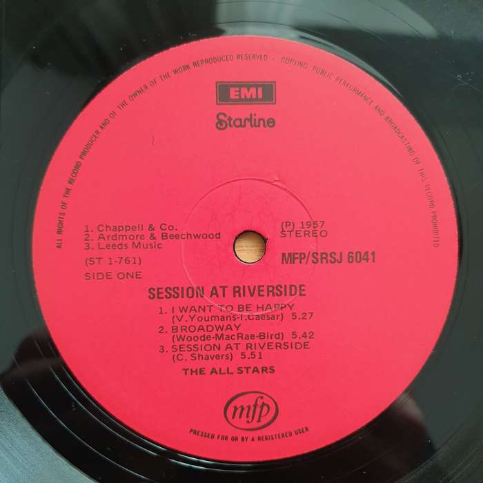 Session At Riverside - Vinyl LP Record - Very-Good Quality (VG) (verry)